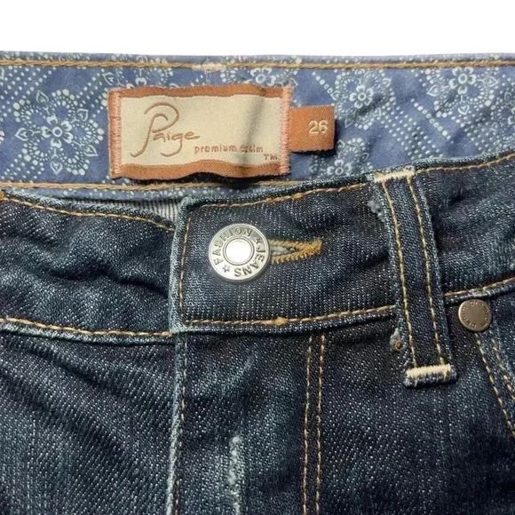 Paige Premium Denim Melrose Blue  Denim Straight Vintage Jeans Size 26 - Picture 8 of 9